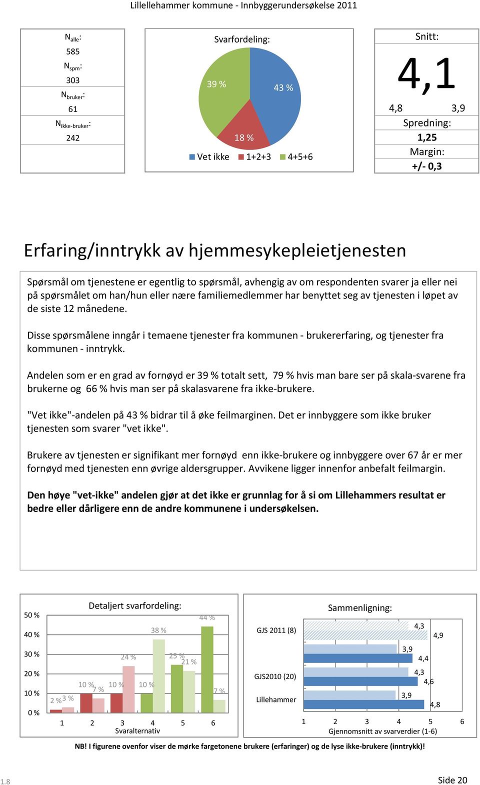 Disse spørsmålene inngår i temaene tjenester fra kommunen brukererfaring, og tjenester fra kommunen inntrykk.