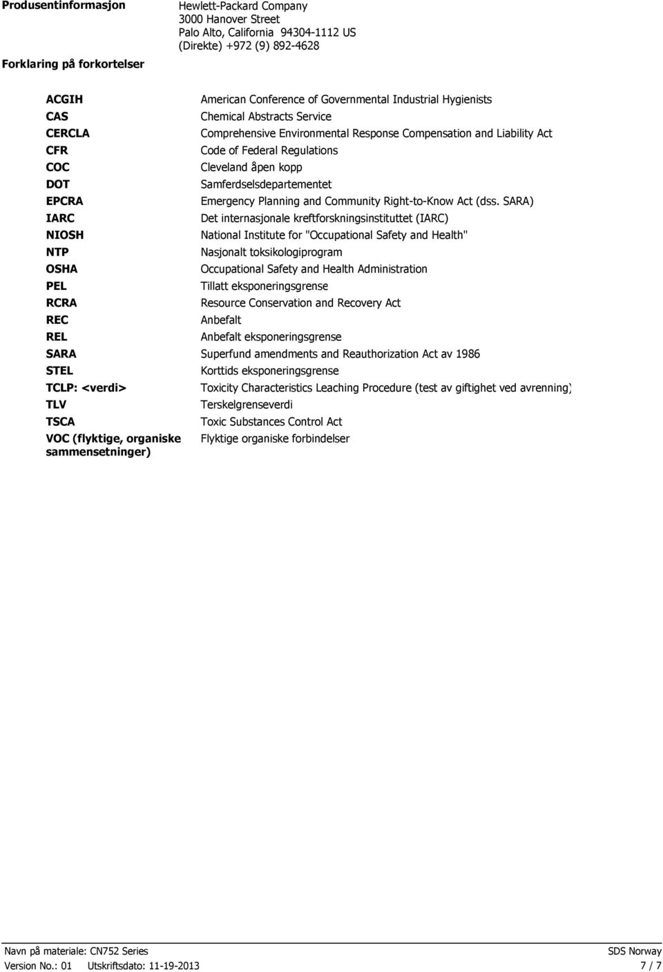 Comprehensive Environmental Response Compensation and Liability Act Code of Federal Regulations Cleveland åpen kopp Samferdselsdepartementet Emergency Planning and Community Right-to-Know Act (dss.