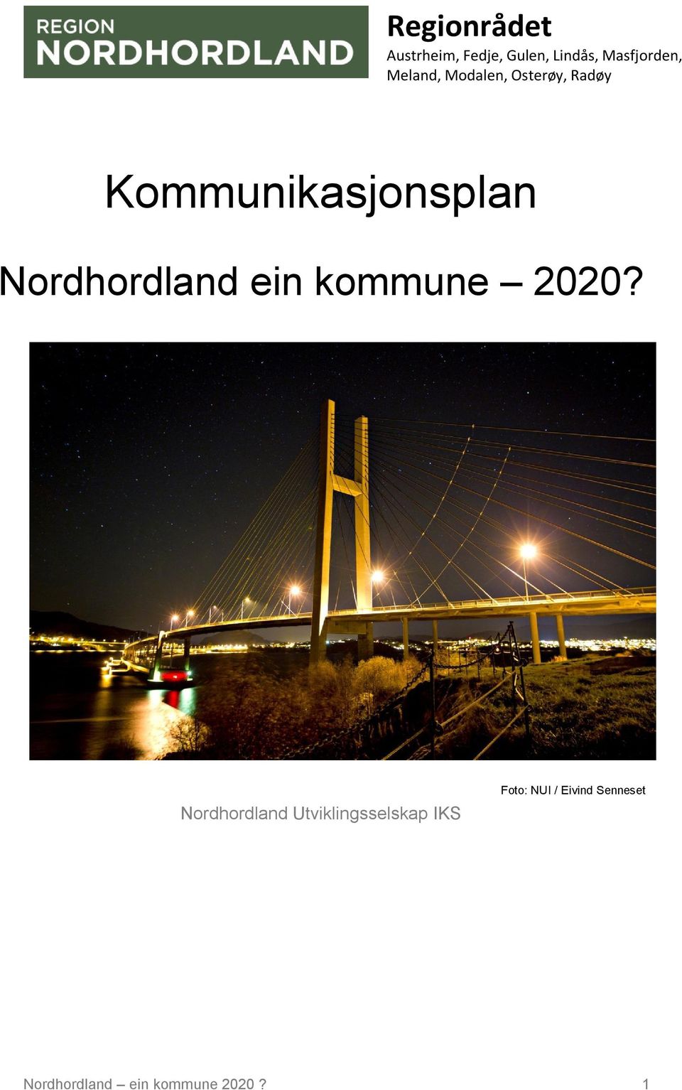 Kommunikasjonsplan Nordhordland ein 2020?
