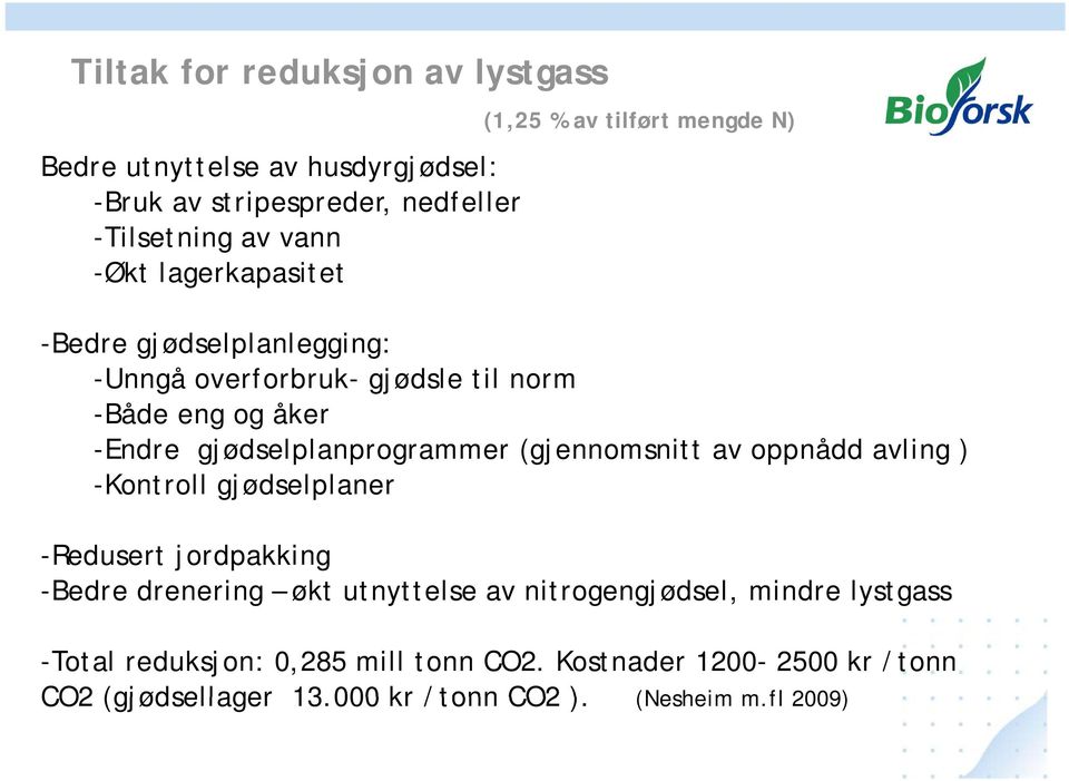 gjødselplanprogrammer (gjennomsnitt av oppnådd avling ) -Kontroll gjødselplaner -Redusert jordpakking -Bedre drenering økt utnyttelse av