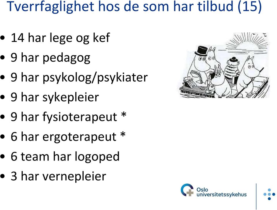 psykolog/psykiater 9 har sykepleier 9 har