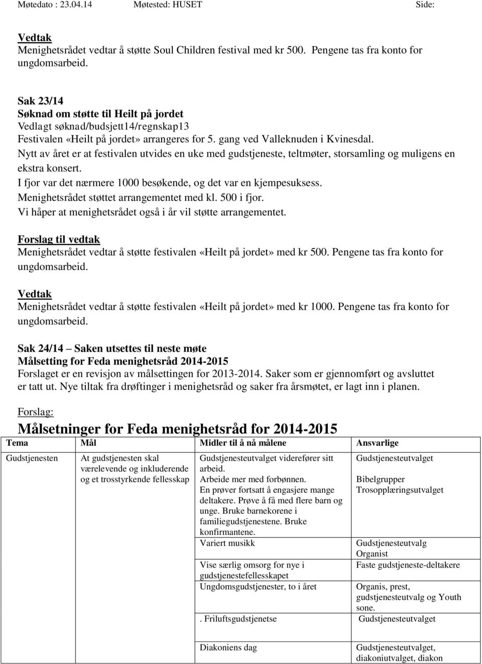 Nytt av året er at festivalen utvides en uke med gudstjeneste, teltmøter, storsamling og muligens en ekstra konsert. I fjor var det nærmere 1000 besøkende, og det var en kjempesuksess.