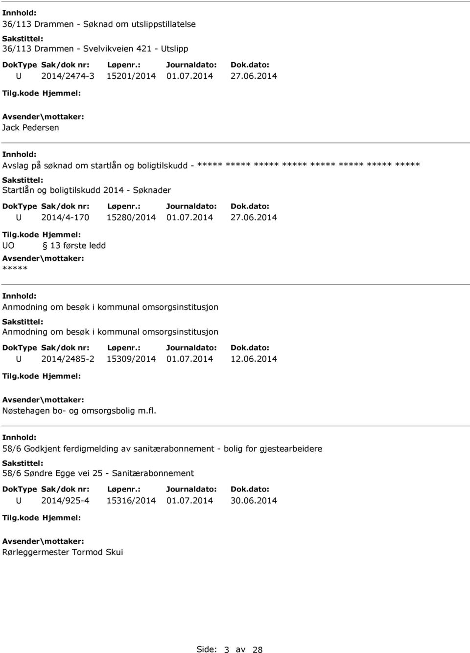 2014 O Anmodning om besøk i kommunal omsorgsinstitusjon Anmodning om besøk i kommunal omsorgsinstitusjon 2014/2485-2 15309/2014 12.06.