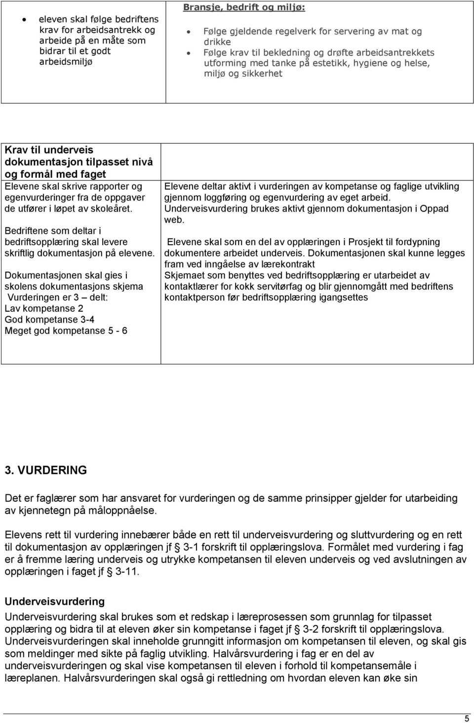 skal skrive rapporter og egenvurderinger fra de oppgaver de utfører i løpet av skoleåret. Bedriftene som deltar i bedriftsopplæring skal levere skriftlig dokumentasjon på elevene.