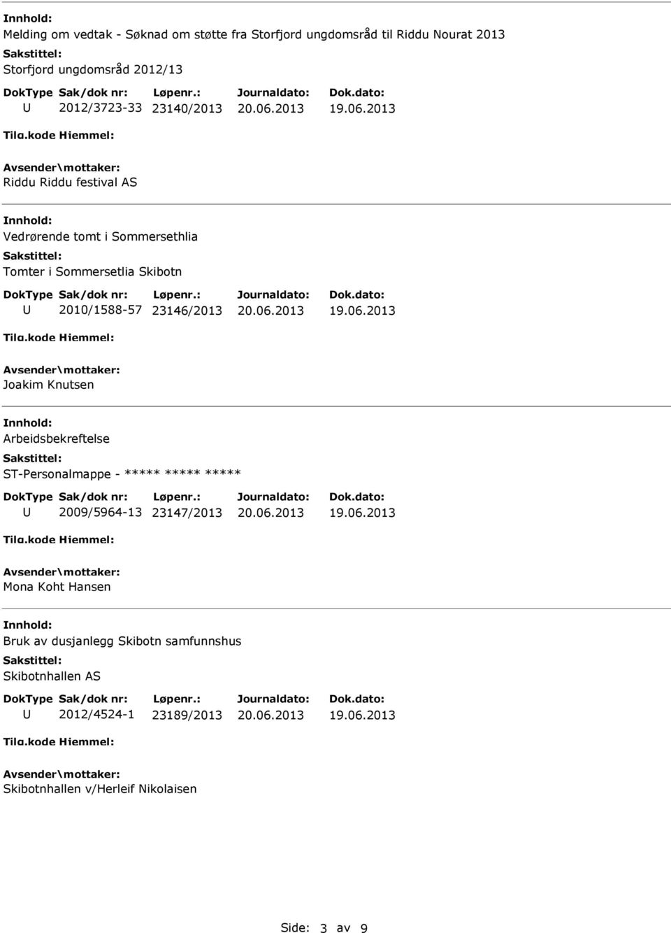 2010/1588-57 23146/2013 Joakim Knutsen Arbeidsbekreftelse ST-Personalmappe - 2009/5964-13 23147/2013 Mona Koht