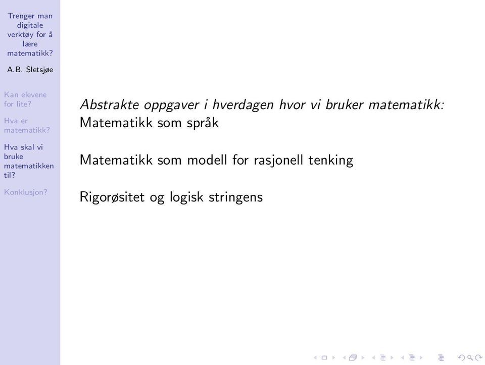 Matematikk som modell for rasjonell