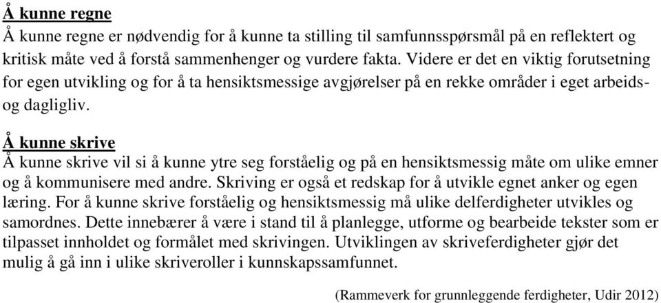 Å kunne skrive Å kunne skrive vil si å kunne ytre seg forståelig og på en hensiktsmessig måte om ulike emner og å kommunisere med andre.