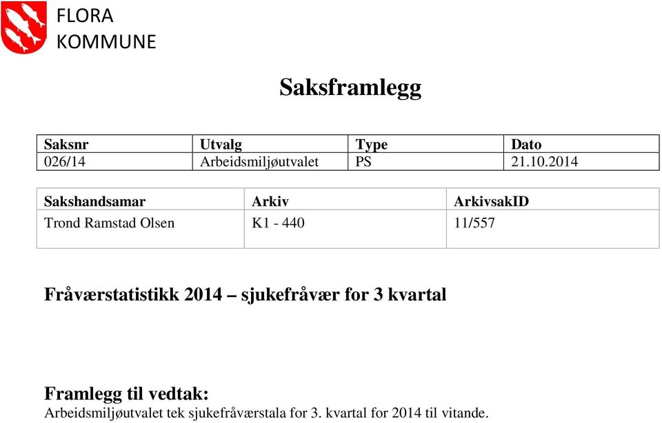 2014 Sakshandsamar Arkiv ArkivsakID Trond Ramstad Olsen K1-440