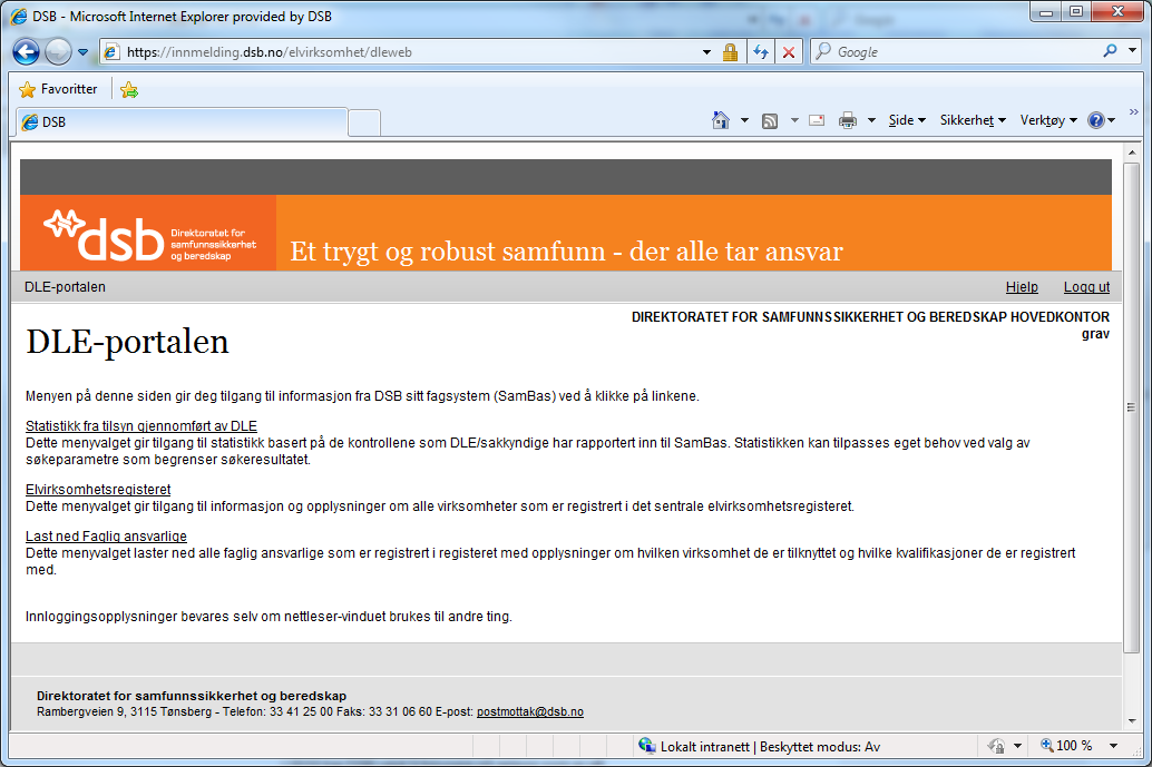 DLEPORTALEN Statistikk fra DLE tilsyn Lesetilgang til