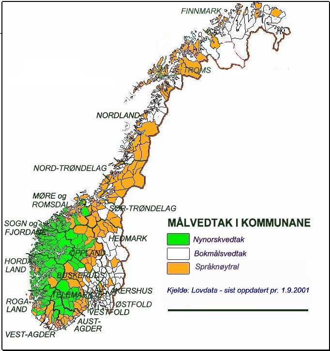Vårt eget morsmål Målform Nynorsk Bokmål Nøytrale Antall 116 164 155 271