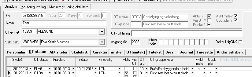 Variabel Feltnavn i Definisjon Gyldige koder Utfyllende kommentar VIGOKODE elev/lærling som har avbrutt (OESL) OT status OESL = elev/lærling som har avbrutt skole eller lærekontrakt OESL gruppe 8: