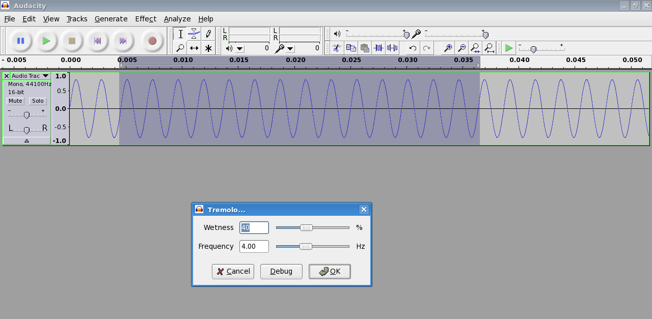 promena tremolo efekta je vrlo jednostavna i pogodna za pokazivanje Koristeći program Audacity možemo da izvršimo snimanje digitalnog signala bez prethodne konverzije analognog signala u digitalni.