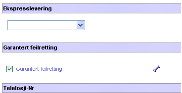 Garantert Feilretting for ADSL og OA (2/3) Tilleggsproduktet er tilgjengelig under Product Configuration for følgende ordretyper: Nybestilling Endring Bytt ISP For Jara Operatøraksess * produkter så