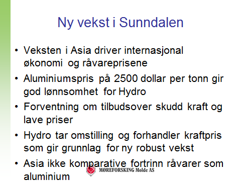 Hovedpunkter fra siste