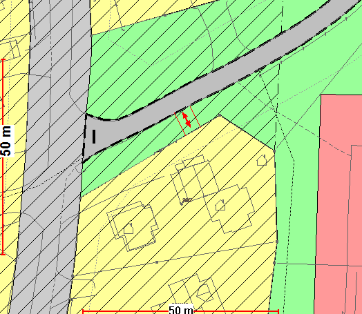 Side 2 av 7 Kartutsnitt 1: Situasjonsplan som illustrerer omsøkt adkomst fra g/s-veg. (I mail datert 17.03.