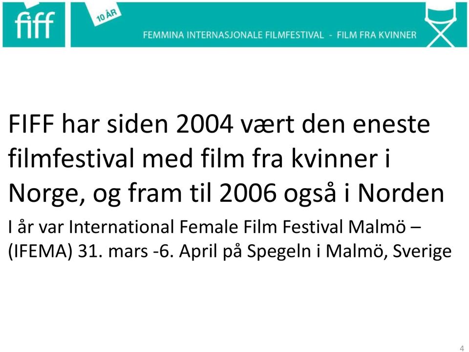 Norden I år var International Female Film Festival