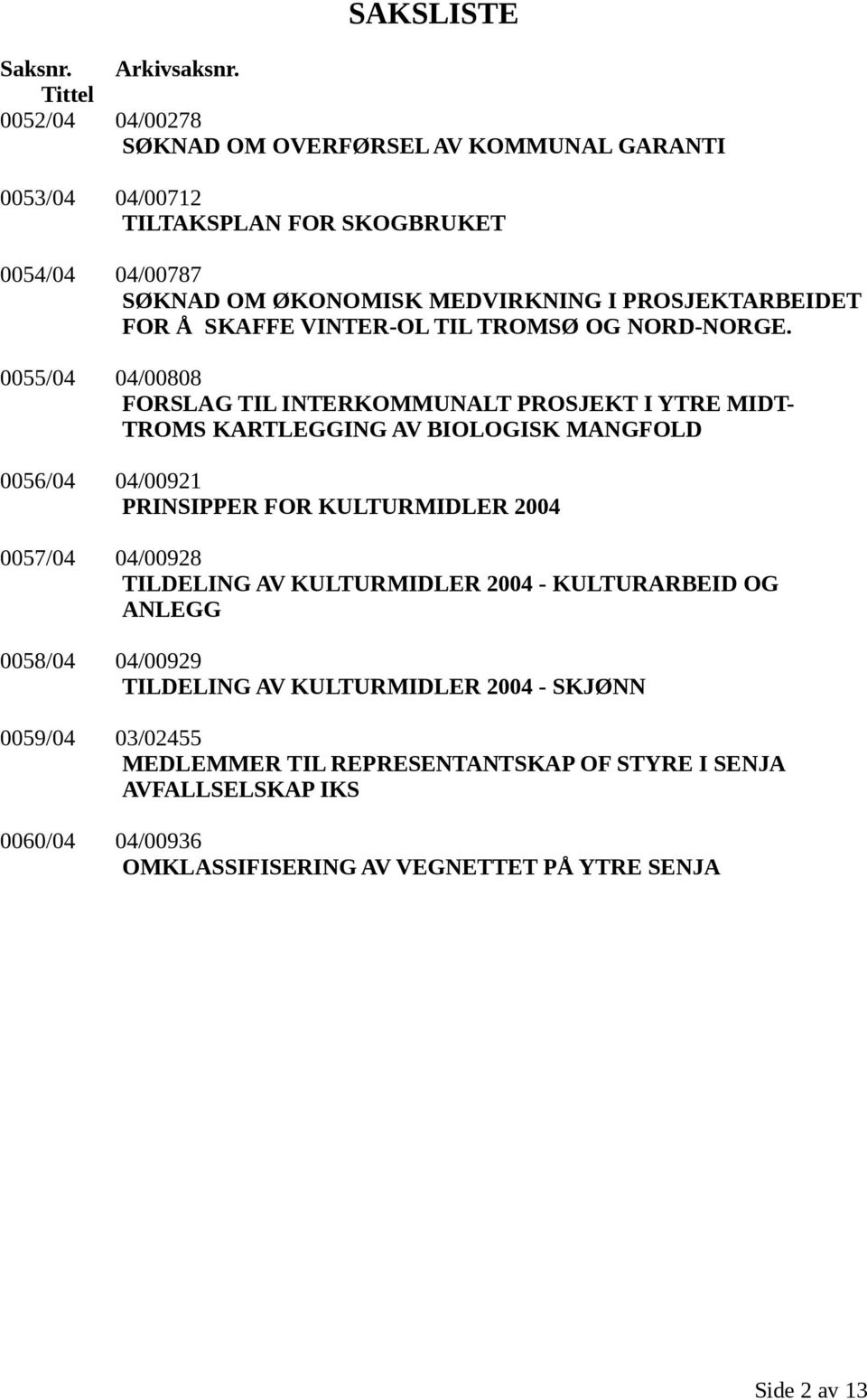 PROSJEKTARBEIDET FOR Å SKAFFE VINTER-OL TIL TROMSØ OG NORD-NORGE.