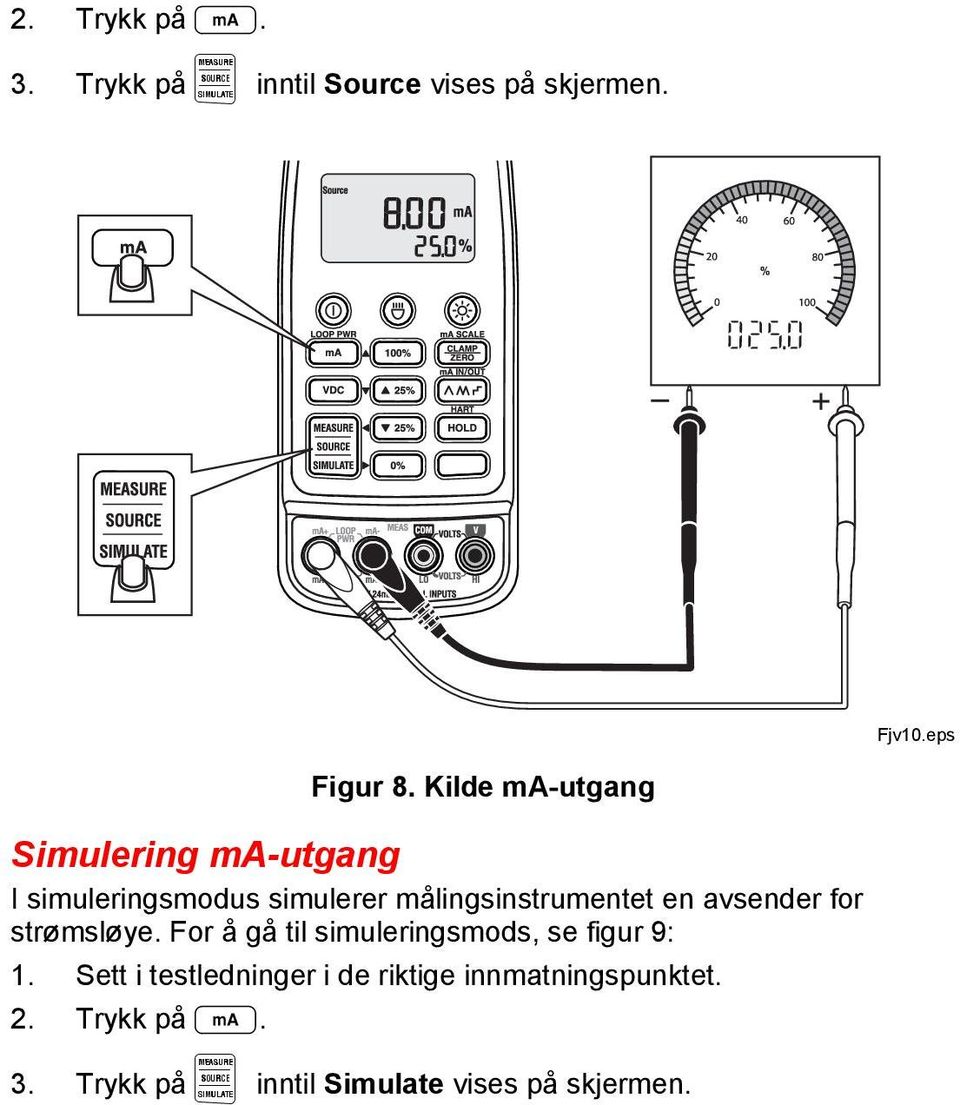 avsender for strømsløye. For å gå til simuleringsmods, se figur 9: 1.