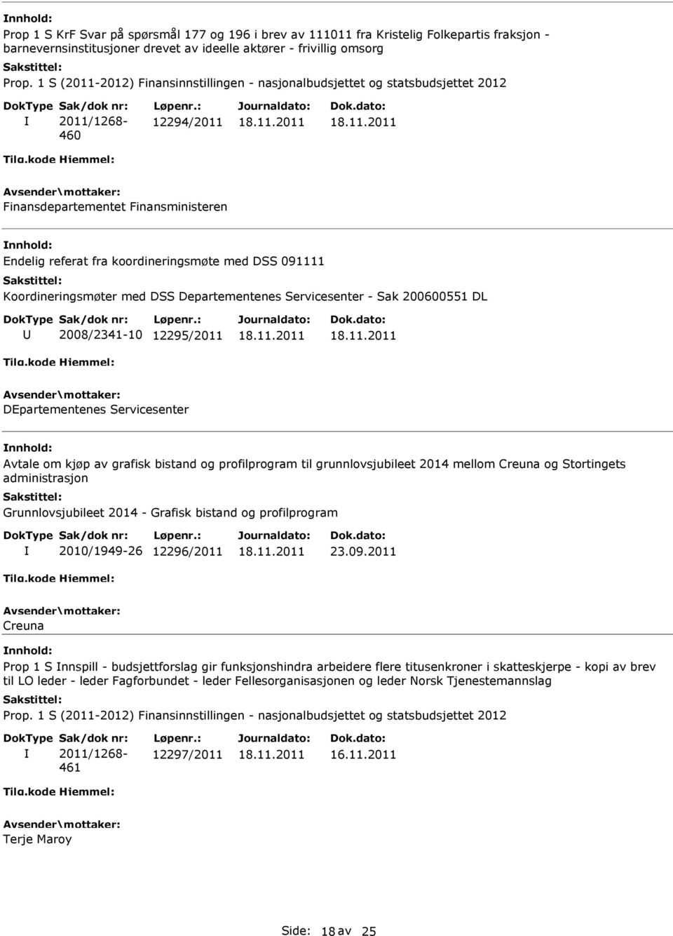profilprogram til grunnlovsjubileet 2014 mellom Creuna og Stortingets administrasjon Grunnlovsjubileet 2014 - Grafisk bistand og profilprogram 2010/1949-26 12296/2011 23.09.