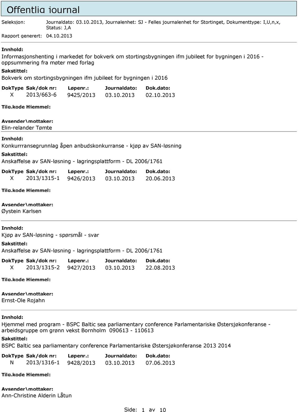 2016 2013/663-6 9425/2013 Elin-relander Tømte Konkurrransegrunnlag åpen anbudskonkurranse - kjøp av SAN-løsning 2013/1315-1 9426/2013 20.06.