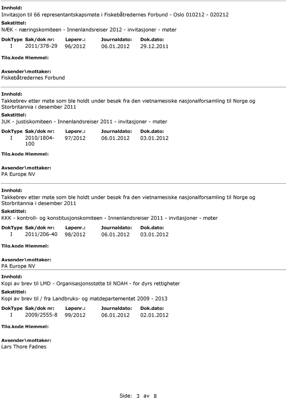 NÆK - næringskomiteen - nnenlandsreiser 2012 