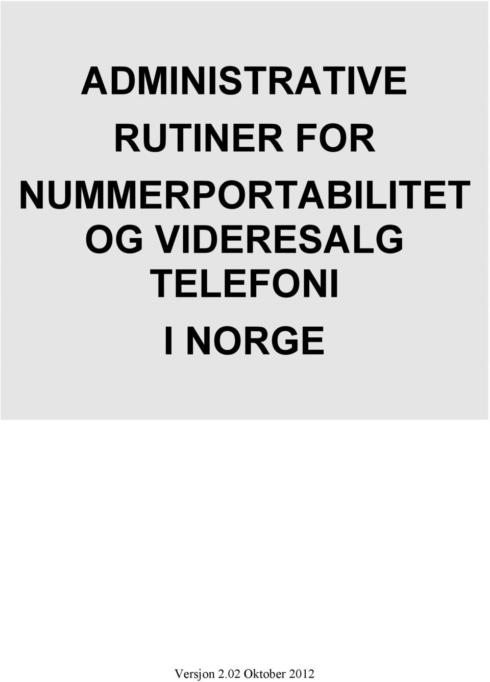 NUMMERPORTABILITET