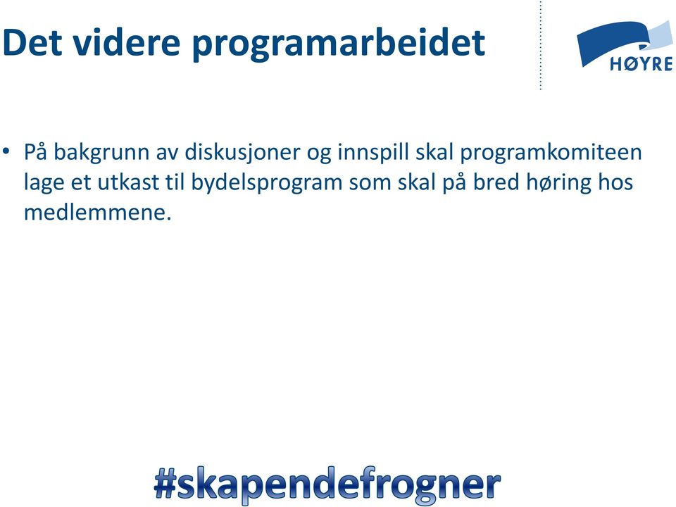 programkomiteen lage et utkast til