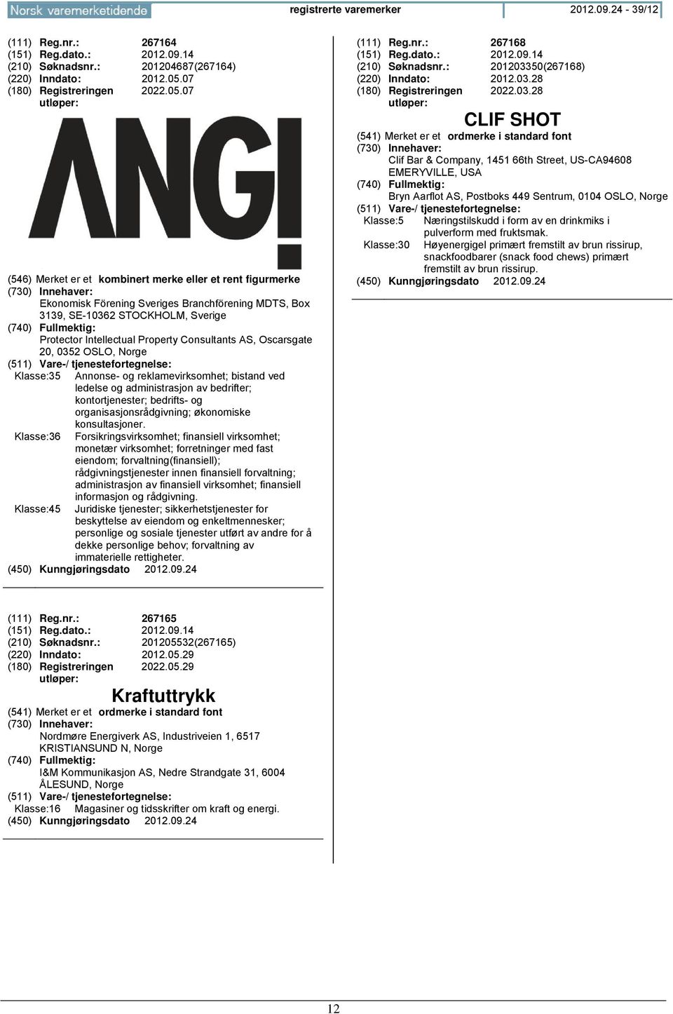 07 (546) Merk er kombinert merke eller rent figurmerke Ekonomisk Förening Sveriges Branchförening MDTS, Box 3139, SE-10362 STOCKHOLM, Sverige Protector Intellectual Property Consultants AS,