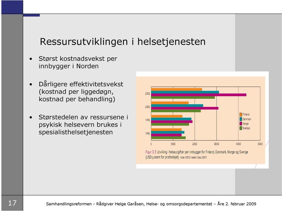 Størstedelen av ressursene i psykisk helsevern brukes i spesialisthelsetjenesten 17