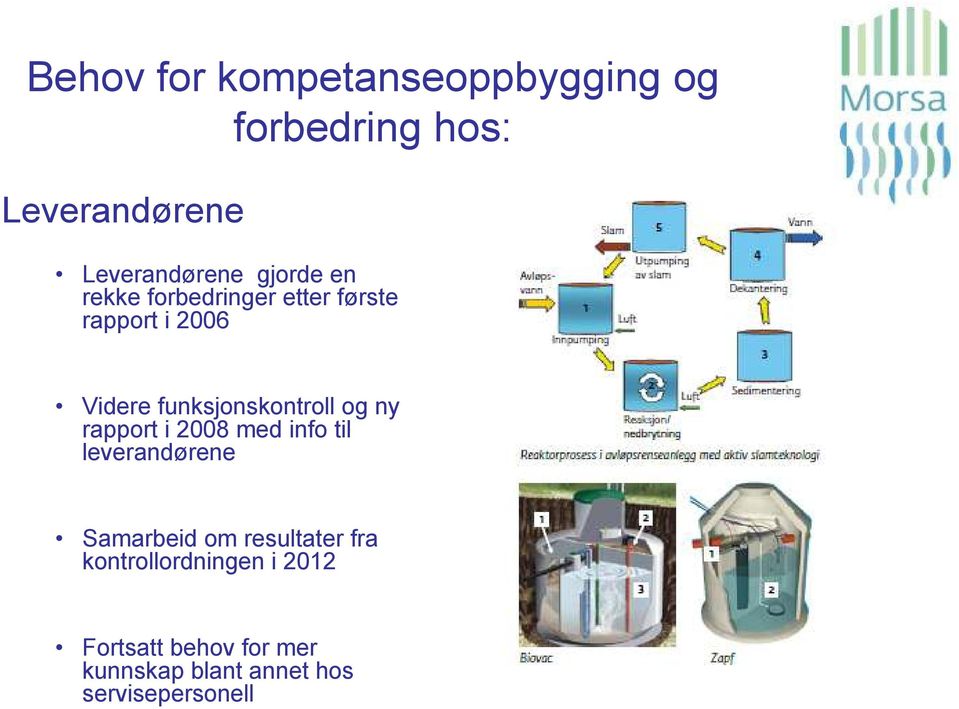 og ny rapport i 2008 med info til leverandørene Samarbeid om resultater fra