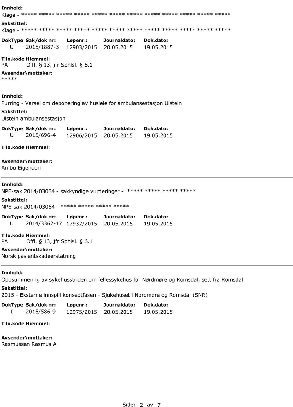 2014/03064-2014/3362-17 12932/2015 Oppsummering av sykehusstriden om fellessykehus for Nørdmøre og Romsdal, sett fra