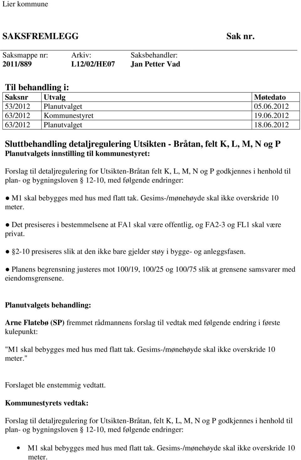 2012 63/2012 Planutvalget 18.06.