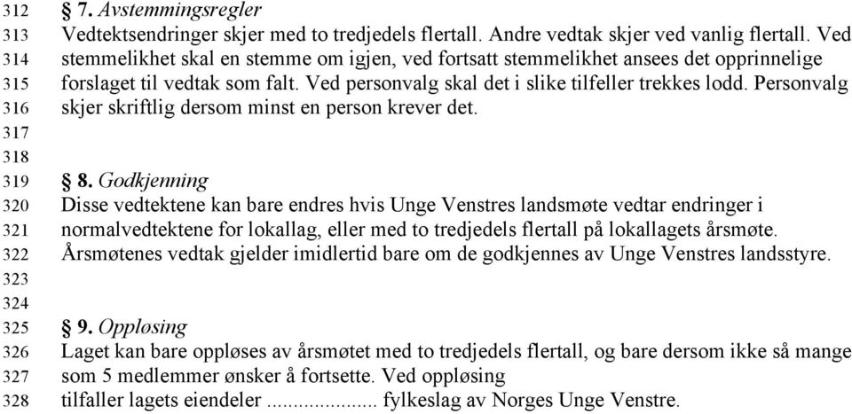 Personvalg skjer skriftlig dersom minst en person krever det. 8.