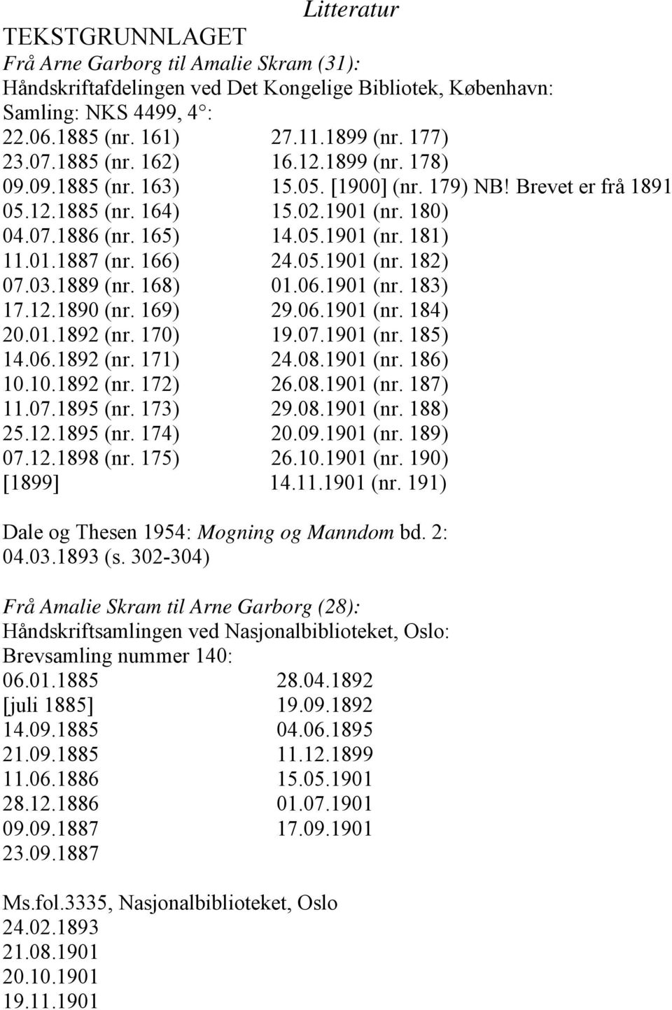 166) 24.05.1901 (nr. 182) 07.03.1889 (nr. 168) 01.06.1901 (nr. 183) 17.12.1890 (nr. 169) 29.06.1901 (nr. 184) 20.01.1892 (nr. 170) 19.07.1901 (nr. 185) 14.06.1892 (nr. 171) 24.08.1901 (nr. 186) 10.