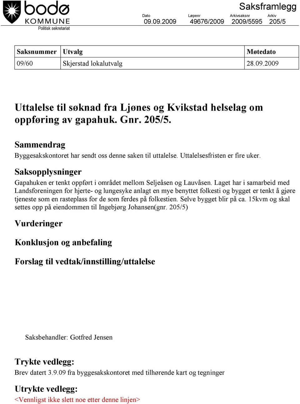 Laget har i samarbeid med Landsforeningen for hjerte- og lungesyke anlagt en mye benyttet folkesti og bygget er tenkt å gjøre tjeneste som en rasteplass for de som ferdes på folkestien.