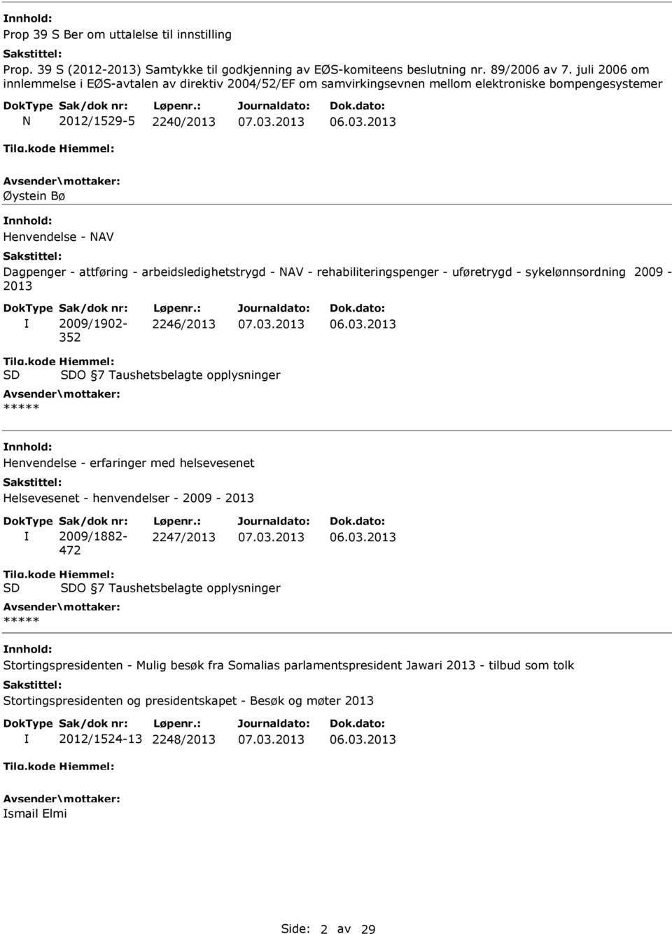 arbeidsledighetstrygd - NAV - rehabiliteringspenger - uføretrygd - sykelønnsordning 2009-2013 Sak/dok nr: 2009/1902-352 Løpenr.: 2246/2013 Tilg.