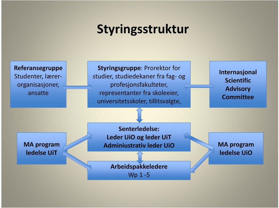 universitetsskoler, tillitsvalgte, Internasjonal Scientific ifi Advisory Committee MA program ledelse