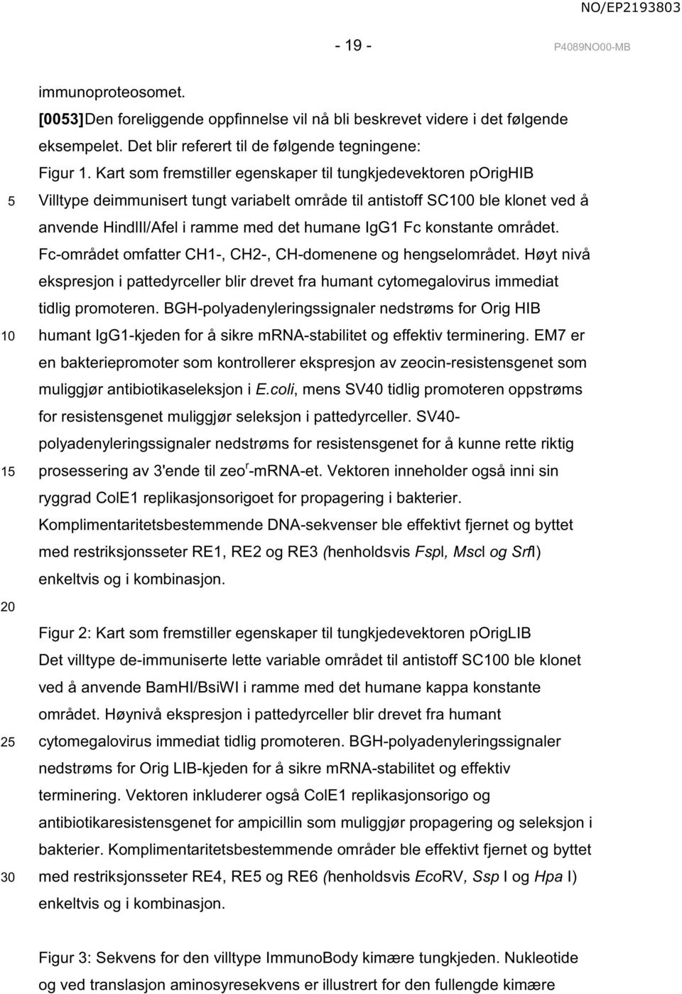 konstante området. Fc-området omfatter CH1-, CH2-, CH-domenene og hengselområdet. Høyt nivå ekspresjon i pattedyrceller blir drevet fra humant cytomegalovirus immediat tidlig promoteren.