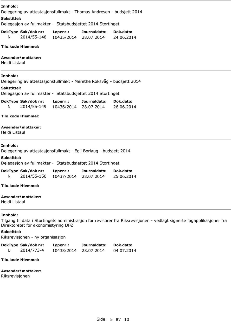 2014 Delegering av attestasjonsfullmakt - Egil Borlaug - budsjett 2014 2014/55-150 10437/2014 25.06.