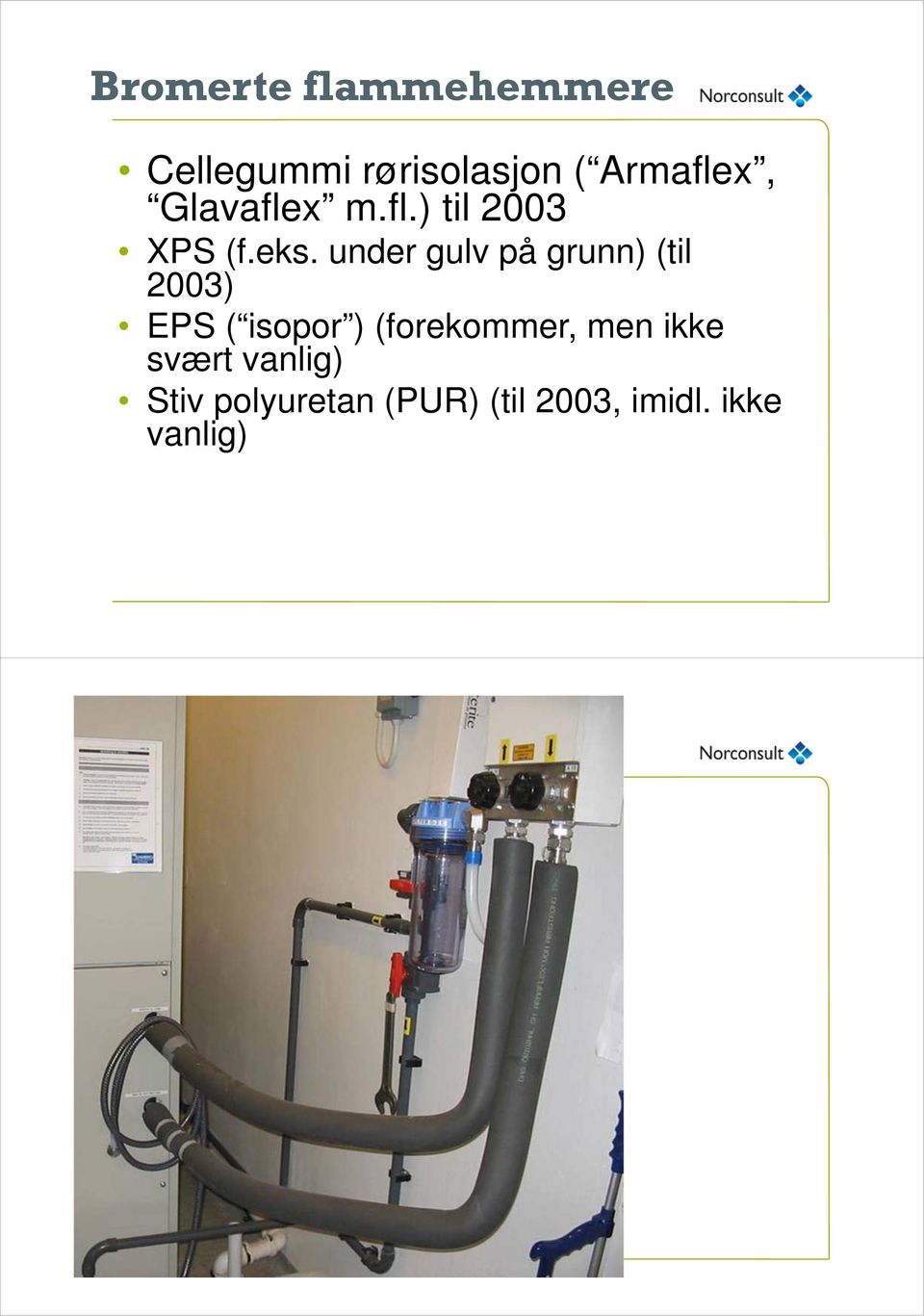 under gulv på grunn) (til 2003) EPS ( isopor ) (forekommer, men