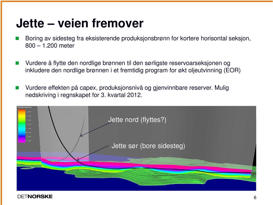 brønnen i et fremtidig program for økt oljeutvinning (EOR) Vurdere effekten på capex, produksjonsnivå og