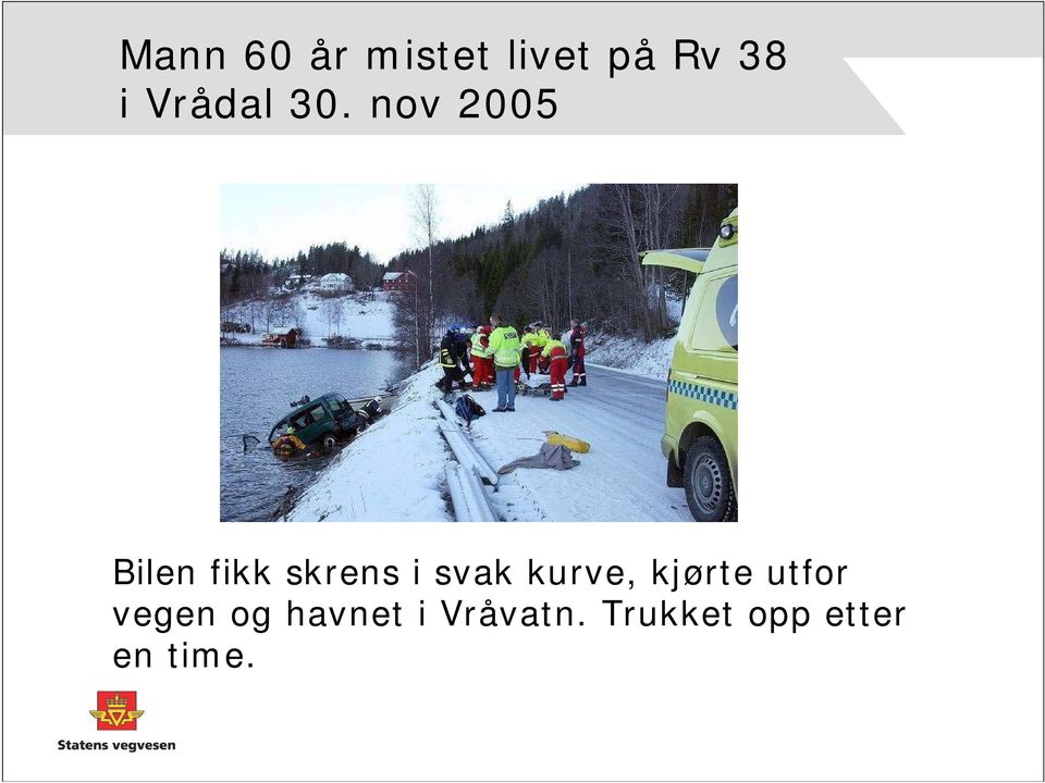 nov 2005 Bilen fikk skrens i svak