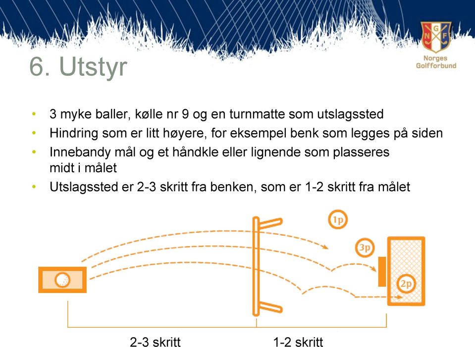 Innebandy mål og et håndkle eller lignende som plasseres midt i målet