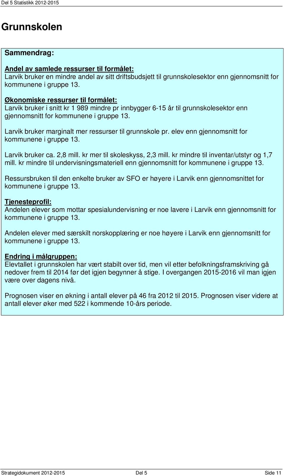 2,8 mill. kr mer til skoleskyss, 2,3 mill. kr mindre til inventar/utstyr og 1,7 mill.