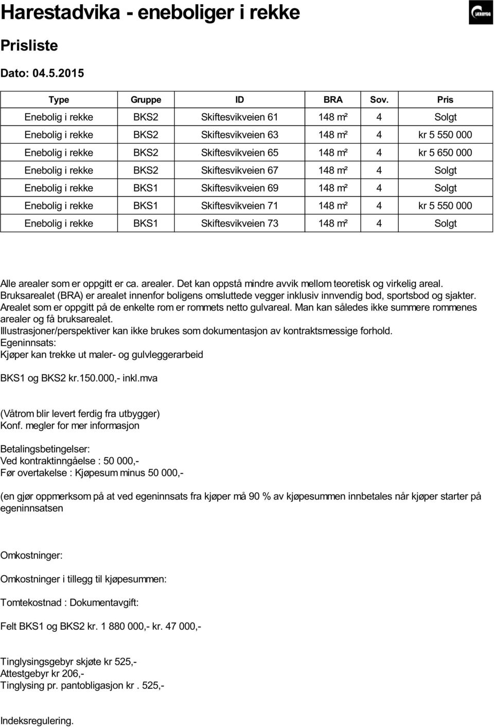 rekke BKS2 Skiftesvikveien 67 148 m² 4 Solgt Enebolig i rekke BKS1 Skiftesvikveien 69 148 m² 4 Solgt Enebolig i rekke BKS1 Skiftesvikveien 71 148 m² 4 kr 5 550 000 Enebolig i rekke BKS1