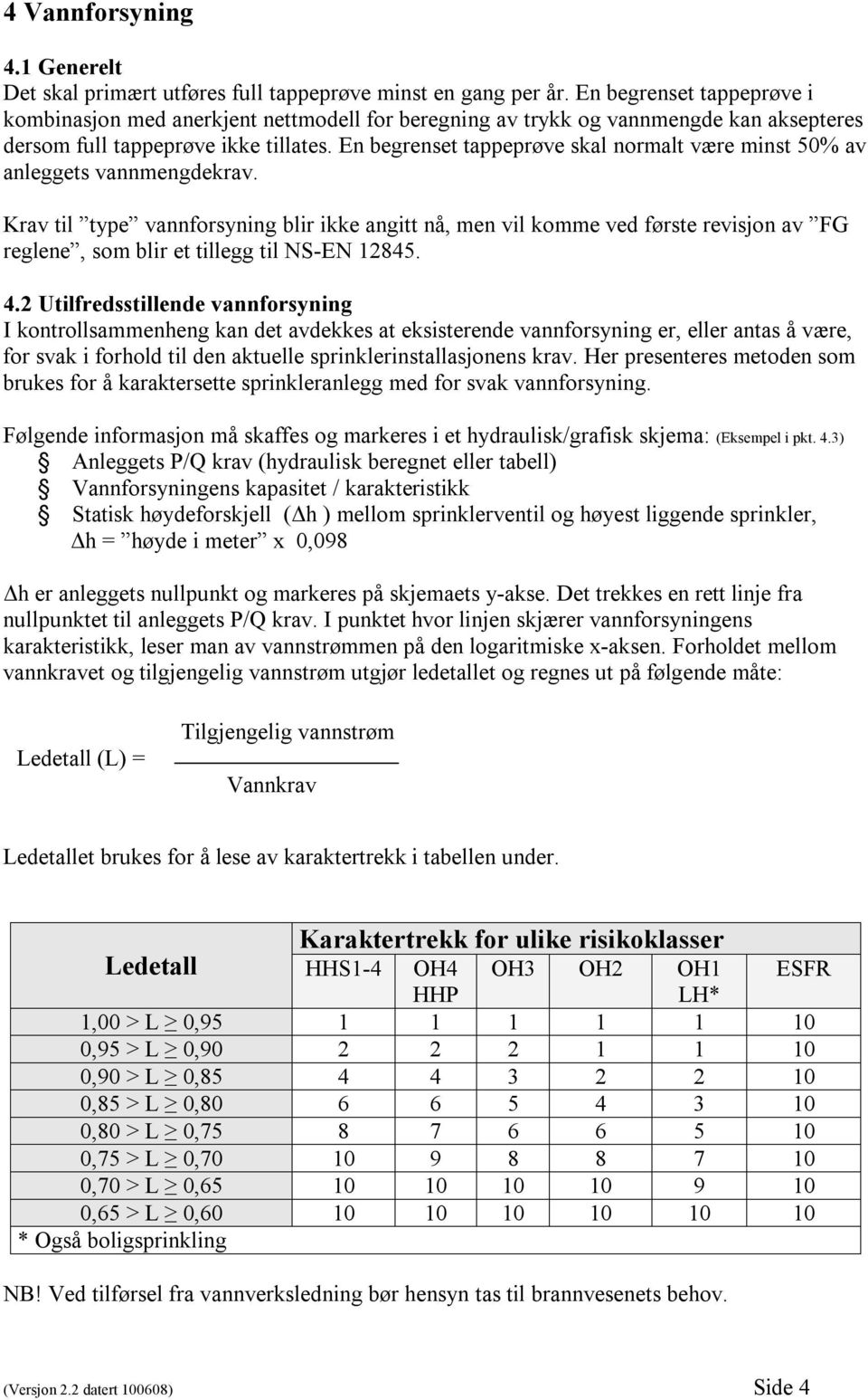 En begrenset tappeprøve skal normalt være minst 50% av anleggets vannmengdekrav.