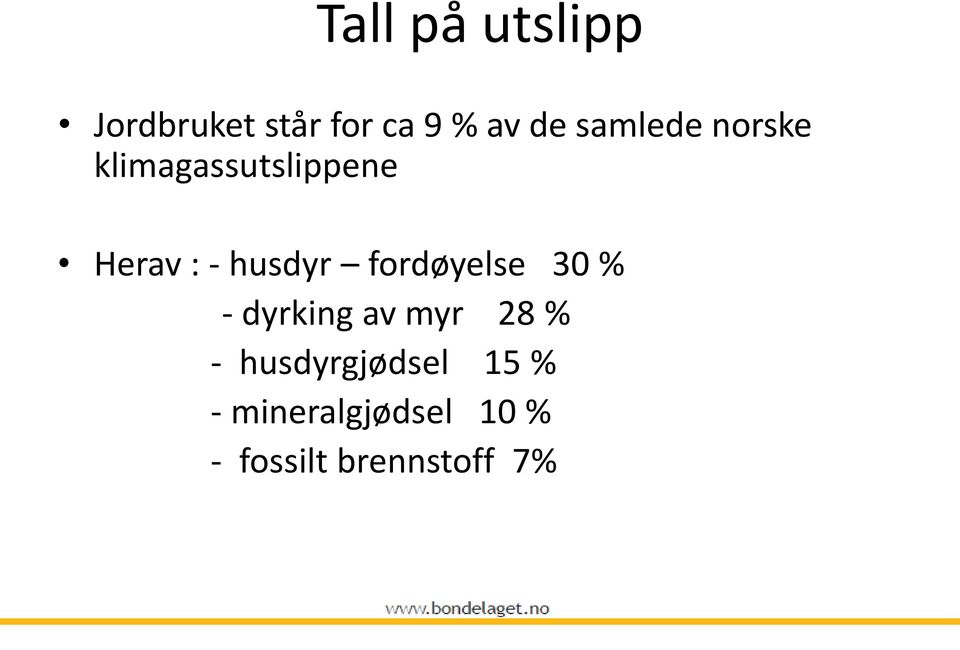 fordøyelse 30 % - dyrking av myr 28 % -