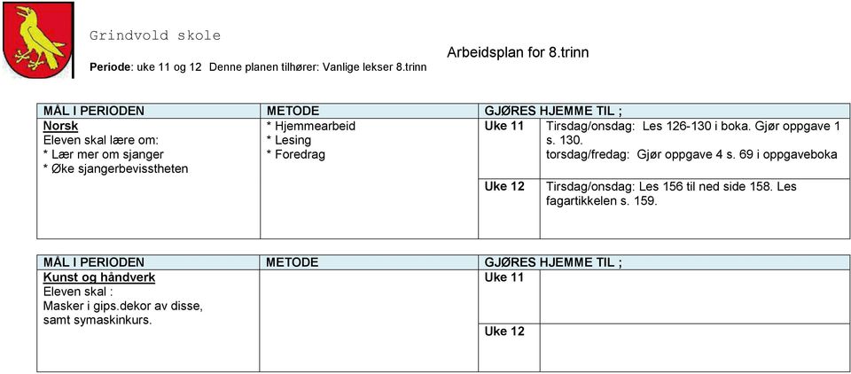 torsdag/fredag: Gjør oppgave 4 s.