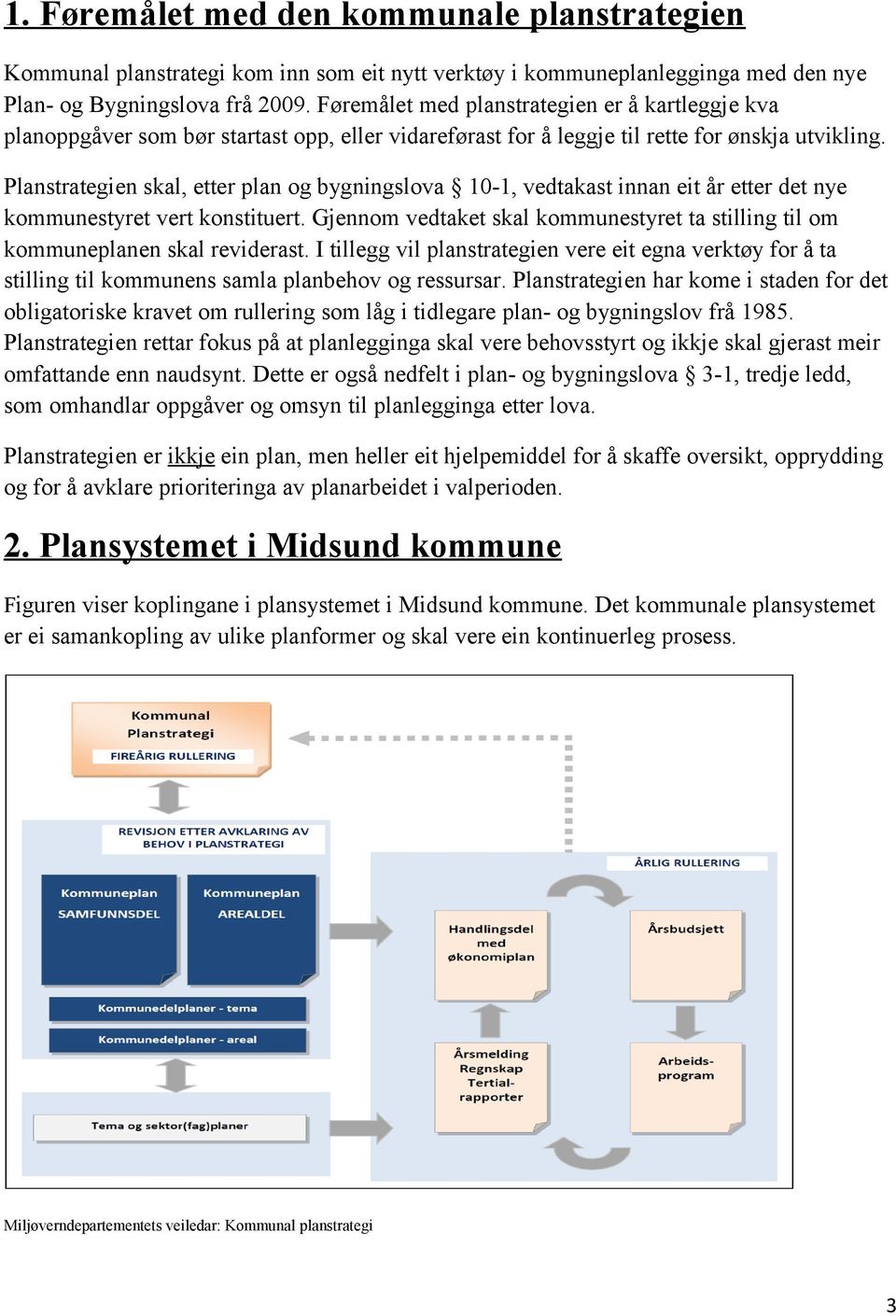 Planstrategien skal, etter plan og bygningslova 101, vedtakast innan eit år etter det nye kommunestyret vert konstituert.