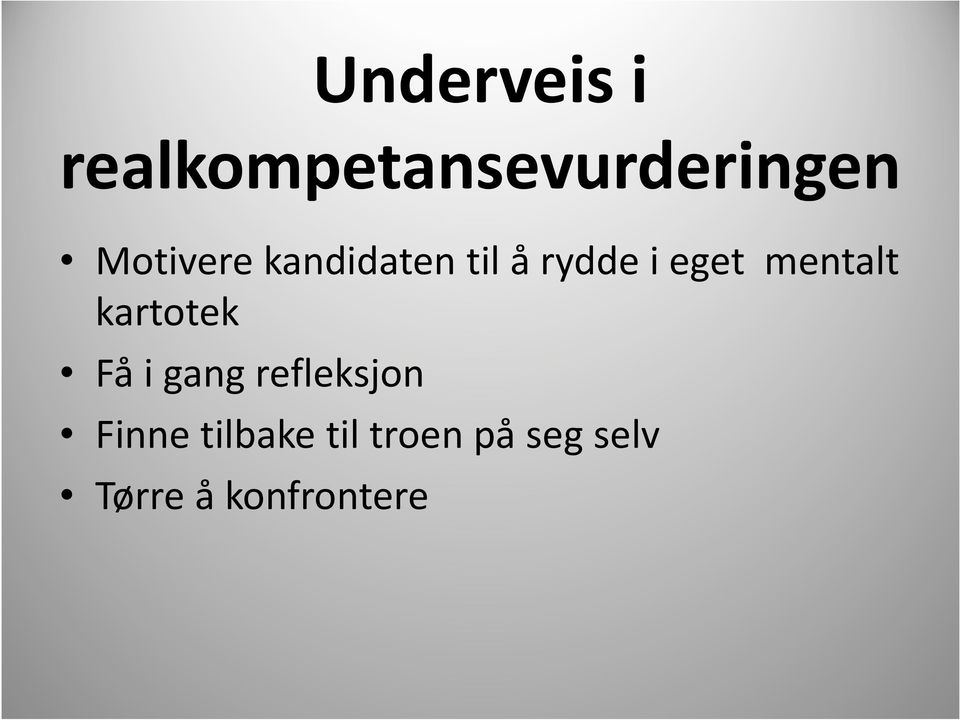 mentalt kartotek Få i gang refleksjon